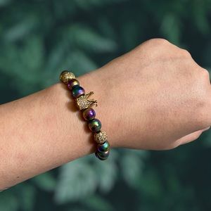 Charm Beaded Bracelet (The Queen Bracelet in Gold)